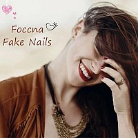 Foccna Press On Nails Medium Lengtht Fake Nails Tips-Red Almond Acrylic False Nails Art For Women And Girls (24Pcs)