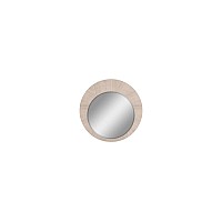 Waves Round Mirror in High Gloss Beige Angley