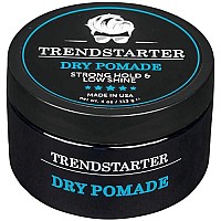 Trendstarter - Dry Pomade (4 Ounce) - Strong Hold - Low Shine - Water-Based Gel Type Pomade - All-Day Hold Premium Hair Styling Products - Free Samples Included - Launched Spring 2022