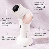 Theraface Pro - Handheld Facial Massage Device - Compact Electric Face And Skin Care Therapy Tool - 8-In-1 Treatment With Microcurrent And Led Light Therapy Rings For Ultimate Personal Beauty, White