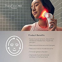 Theraface Pro - Handheld Facial Massage Device - Compact Electric Face And Skin Care Therapy Tool - 8-In-1 Treatment With Microcurrent And Led Light Therapy Rings For Ultimate Personal Beauty, White