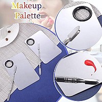 4 In 2 Set Makeup Mixing Palette, Stainless Steel Foundation Palette With Spatula For Mixing Foundation Eye Shadow Eyelash Nail Arta