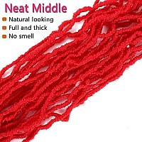 Soft Locs Crochet Hair 36 Inch 5 Packs Red Long Pre Looped Braids Faux Locs Synthetic Crochet Hair Dreadlocks Hair Extensions (36 Inch 5 Packs Red)