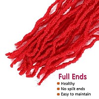 Soft Locs Crochet Hair 36 Inch 5 Packs Red Long Pre Looped Braids Faux Locs Synthetic Crochet Hair Dreadlocks Hair Extensions (36 Inch 5 Packs Red)