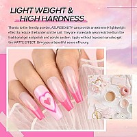 Azurebeauty Pink Dip Powder Nail Set, 6 Colors Lighthot Pink Cherry Blossom Matteglossy Shades Dipping Powder Starter Kit, French Nail Art Manicure Diy Salon, No Need Nail Lamp Cured