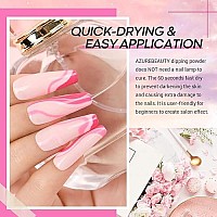 Azurebeauty Pink Dip Powder Nail Set, 6 Colors Lighthot Pink Cherry Blossom Matteglossy Shades Dipping Powder Starter Kit, French Nail Art Manicure Diy Salon, No Need Nail Lamp Cured