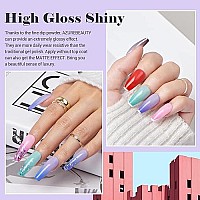 Azurebeauty Dip Powder Nail Set Color Changing, Blue Green Pink Red Grey 6 Pcs Trend Ombre Cold Warm Temperature Mood Dipping Powder French Nail Art Manicure Diy Salon Gifts, No Need Nail Lamp Cured