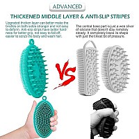 Exfoliating Silicone Body Scrubber, Upgrade All In One Bath Shampoo Brush, Gentle Spa Massage Bristles For Use In Shower, Head Scrubber, Scalp Massager Brush For Wet And Dry, Silicone Loofah (Green)