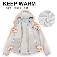 33,000Ft Womens Softshell Jacket, Fleece Lined Warm Jacket Light Hooded Windproof Coat For Outdoor Hiking