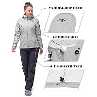 33,000Ft Womens Softshell Jacket, Fleece Lined Warm Jacket Light Hooded Windproof Coat For Outdoor Hiking