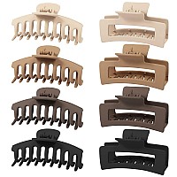 Zou.Rena Hair Claw Clips For Women Long Thick Hair 4.3 Inch, Large Hair Clips For Girls Non-Slip 8 Pieces Hold Hair Perfectly