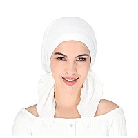 Madison Headwear Pretied Lurex Lines Head Scarves For Women Featuring A Unique Sparkly Finish And Stretchy Ribbed Fabric (Solid White)