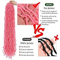 Pink Soft Locs 36 Inch Crochet Hair 5Packs Faux Locs Crochet Braids Hair Pre Looped Synthetic Curly Soft Faux Locs Hair Extension Goddess Locs Crochet Braids (36 Inch (Pack Of 5), Pink)