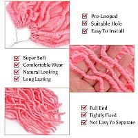 Pink Soft Locs 36 Inch Crochet Hair 5Packs Faux Locs Crochet Braids Hair Pre Looped Synthetic Curly Soft Faux Locs Hair Extension Goddess Locs Crochet Braids (36 Inch (Pack Of 5), Pink)