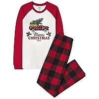 The Childrens Place Family Matching Christmas Holiday Fleece Pajamas Sets, Big Kid, Toddler, Baby, Xmass Truck, Xlarge (Adult)