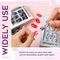 5 Pcs Nail Glue For Acrylic Fake Nails Nail Tips And Press On Nails, Glamermaid Nail Bond Brush On Nail Glue Long Lasting Professional Nail Art 007 Oz For Each Glue