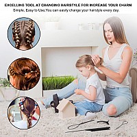 4 Pack Hair Loop Tool Set With 2 Pcs French Braid Tool Loop,1 Pcs Rat Tail Comb,1 Hair Clip, Hair Tail Tools For Hair Styling,Hair Braid Accessories Ponytail Maker(Black Set)