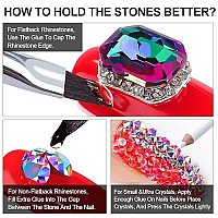 1Pc 8Ml Wipe-Off Nail Art Rhinestone Glue Gel Adhesive + 1 Box 2-5Mm Round Glass Transparent Ab Rhinestones + 3Pcs Glue Brush + 1Pc Pickup Pencil