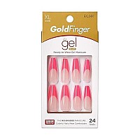 Gold Finger X-Long Full Cover Nails Press On Nails Limited Edition (Kind A Classy) Coffin Shape Extra Long Mini Glue Included Long Lasting