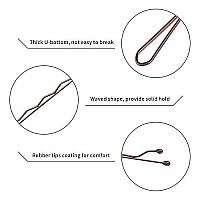 Vaincre Bobby Pin Hair Pins - 150 Count Bobby Pins Brown Bulk With Storage Case, Pain-Free Hairpin Hair Pin For Buns, Hair Accessories Hairclips Hair Clips For Women And Girls (Brown, 2 Inch)