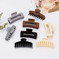 Mehayi 8 Pack Large Matte Hair Claw Clips, 2 Styles Nonslip Medium Cute Jaw Clips Strong Hold For Women Girls Thick Thin Fine Long Hair, Fashion Acrylic Hair Clamps Hair Styling Accessories