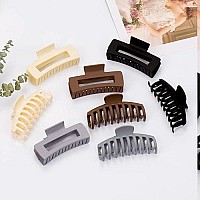 Mehayi 8 Pack Large Matte Hair Claw Clips, 2 Styles Nonslip Medium Cute Jaw Clips Strong Hold For Women Girls Thick Thin Fine Long Hair, Fashion Acrylic Hair Clamps Hair Styling Accessories