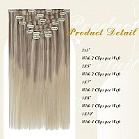 Full Shine Clip In Hair Extensions Real Human Hair Blonde Ash Blonde Mix Light Blonde 120 Grams Full Head Nordic Blonde Hair Extensions Clip Ins 7 Pcs Clip In Human Hair 16 Inch