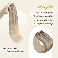 Full Shine Clip In Hair Extensions Real Human Hair Blonde Ash Blonde Mix Light Blonde 120 Grams Full Head Nordic Blonde Hair Extensions Clip Ins 7 Pcs Clip In Human Hair 16 Inch