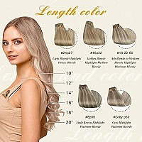 Full Shine Clip In Hair Extensions Real Human Hair Blonde Ash Blonde Mix Light Blonde 120 Grams Full Head Nordic Blonde Hair Extensions Clip Ins 7 Pcs Clip In Human Hair 16 Inch