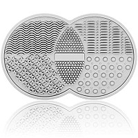 Makeup Brush Cleaning Mat, Silicone Makeup Brush Scrubber, Makeup Brush Cleaner Pad, Cosmetic Brush Cleaner, Brush Cleaning Pad, Suitable For Makeup Brush, Makeup Sponge, Powder Puff (Gray)