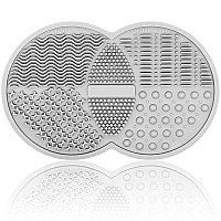 Makeup Brush Cleaning Mat, Silicone Makeup Brush Scrubber, Makeup Brush Cleaner Pad, Cosmetic Brush Cleaner, Brush Cleaning Pad, Suitable For Makeup Brush, Makeup Sponge, Powder Puff (Gray)