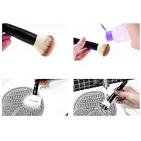 Makeup Brush Cleaning Mat, Silicone Makeup Brush Scrubber, Makeup Brush Cleaner Pad, Cosmetic Brush Cleaner, Brush Cleaning Pad, Suitable For Makeup Brush, Makeup Sponge, Powder Puff (Gray)