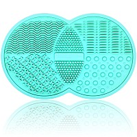 Makeup Brush cleaning Mat, Silicone Makeup Brush Scrubber, Makeup Brush cleaner Pad, cosmetic Brush cleaner, Brush cleaning Pad, Suitable for Makeup Brush, Makeup Sponge, Powder Puff (green)