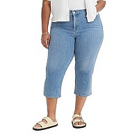 Levis Womens Plus Size 311 Shaping Capri Jeans, (New) Light Indigo Worn In, 35