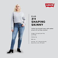 Levis Womens Plus Size 311 Shaping Capri Jeans, (New) Light Indigo Worn In, 35