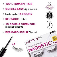 Kiss I Envy Magnetic Human Hair Lashes Double Strength Reusable Lashes Easy To Apply, Everyday Wearable False Eyelashes