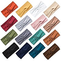 Jesries 16 Pack Women Headbands Elastic Hair Bands Workout Running Turban Headwrap Non Slip Sweat Yoga Hair Wrap For Girls