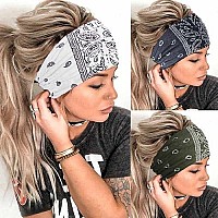 Aceorna Boho Headbands Wide Knot Hair Band Elastic Turban Head Band Stretch Leopard Twist Head Wraps Cloth Yoga Sweartband Fashion Hair Accessories For Women And Girls 3 Pcs (Set L)