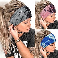 Aceorna Boho Headbands Wide Knot Hair Band Elastic Turban Head Band Stretch Leopard Twist Head Wraps Cloth Yoga Sweartband Fashion Hair Accessories For Women And Girls 3 Pcs (Set N)