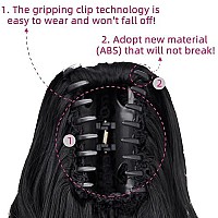 Clip In Ponytail,Clip Claw Black Ponytails Extension Wavy 14 43 Oz Hair Extensions Synthetic Syxlcygg Fake Hair Pieces Wig White Women Girl 12 16 20 Curly 22 Straight Fluffynot Tangled