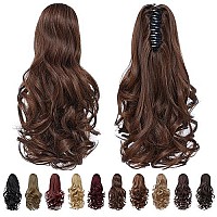 Clip In Ponytail,Clip Claw Brown Ponytails Extension Wavy 14 43 Oz Black Hair Extensions Synthetic Syxlcygg Fake Hair Pieces White Women Girl 12 16 20 Curly 22 Straight Fluffynot Tangled