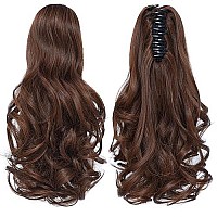 Clip In Ponytail,Clip Claw Brown Ponytails Extension Wavy 14 43 Oz Black Hair Extensions Synthetic Syxlcygg Fake Hair Pieces White Women Girl 12 16 20 Curly 22 Straight Fluffynot Tangled