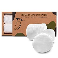 Beautiful Mind Cotton Rounds Makeup Remover Pads - Pack Of 200 - Lint Free Eco-Friendly Compostable - Use As Makeup Applicator, Nail Polish Remover, Or Baby Care Pad - Kraft Box