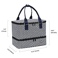 Gr69N Nail Polish Organizer Fits Nail Lamp And 40 Bottles Nail Polish (2Ml-15Ml)-Double Layer Nail Polish Storage Bag With Tons Of Storage For Nail Supplies (Patented-Bag Only)-Navy Multi