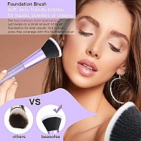 Beasofee Makeup Brushes Premium Synthetic Foundation Powder Concealers Eye Shadows Makeup 5 Pcs Brush Set With Cosmetic Bag(Purple)