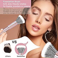 Beasofee Makeup Brushes, Duo End Synthetic Foundation Powder Concealers Eye Shadows Makeup Brush Set Foundation Powder 5Pcs(Rose Gold)