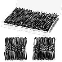 U Shaped Hair Pins,200Pcs 24Inches Hair Pins For Buns Hair Bun Pins Bun Hair Pins With Storage Box For Women Girls And Wedding Hairstyles (Black)