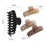 Shalac Large Hair Clips For Thick Hair, 4 Pcs (4 Color Available) Strong Hold, Perfect For Women, Ladies And Girls44 Inch Big Hair Claw For Heavy Hair (Aa Flesh, Wheat, Light Khaki, Chocolate)