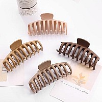 Shalac Large Hair Clips For Thick Hair, 4 Pcs (4 Color Available) Strong Hold, Perfect For Women, Ladies And Girls44 Inch Big Hair Claw For Heavy Hair (Aa Flesh, Wheat, Light Khaki, Chocolate)