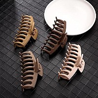 Shalac Large Hair Clips For Thick Hair, 4 Pcs (4 Color Available) Strong Hold, Perfect For Women, Ladies And Girls44 Inch Big Hair Claw For Heavy Hair (Aa Flesh, Wheat, Light Khaki, Chocolate)